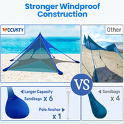 Beach Canopy Tent Sun Shade, 12X12 FT Beach Tent