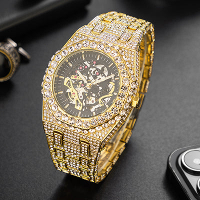 Full Diamond Hip Hop Party Automatic Hollowing Mechanical Watch Jewelry & Watches