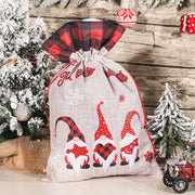 Large Christmas Stocking Candy Bags santa sacks Linen Christmas Gift Bag Drawstring Pocket Santa Claus Tote Bag - Modiniva LLC