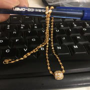 24k Gold Plated Bead Transfer Bead Necklace