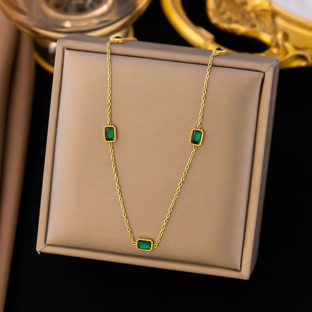 Assorted Vintage Pendant Necklaces & Earrings [XLH360] Green Diamond Necklace Gold Jewelry & Watches