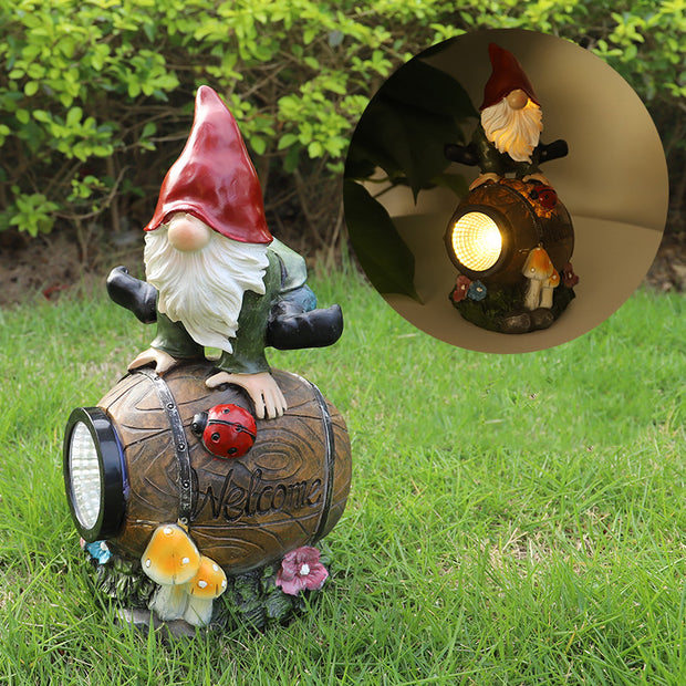 Creative Christmas Solar Garden Lights Landscape lights ornaments Garden decoration Retro fairy resin crafts - Modiniva LLC