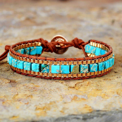 Fashion Imperial Stone Hand-woven Leather Bracelet test