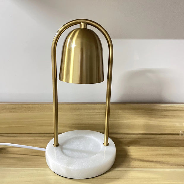 Melt wax lamp light luxury melt candle lamp lamp Bedroom ins girl bedside lamp romantic aromatherapy candle lamp US Golden bell+white marble Home Improvement