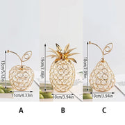 Creative Crystal Apple Ornaments Bling Rhinestone Pineapple Home, Pets, Appliance