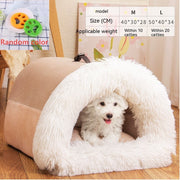 Snuggly & Warm Fluff-Topia Pet Bed Brown with stickers pet bed