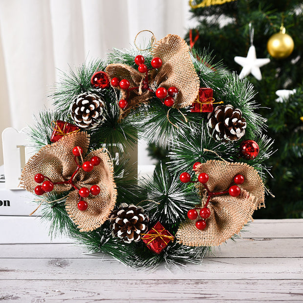 Christmas wreath American 30CM decorative door hanging new pendant rattan wreath 40CM garden layout - Modiniva LLC