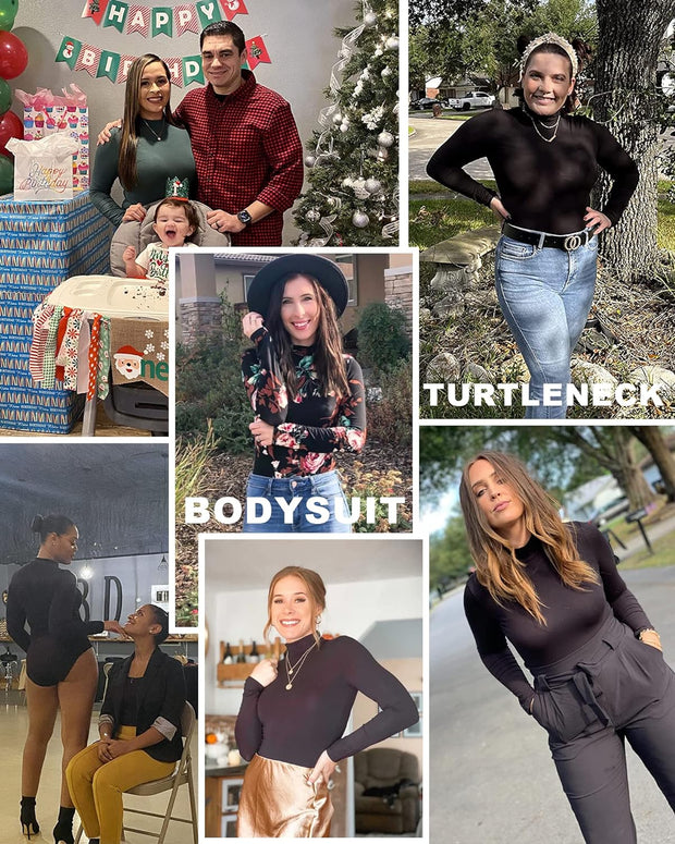 Versatility and Style with Turtleneck Long Sleeve Bodysuit - Modiniva LLC