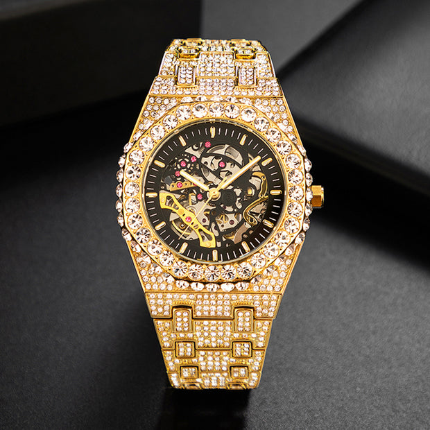 Full Diamond Hip Hop Party Automatic Hollowing Mechanical Watch - Modiniva LLC