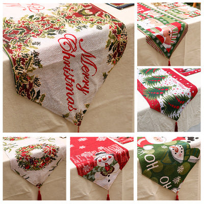 Christmas Elk Snowman Table Runner - Modiniva LLC