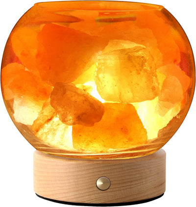 USB Himalayan Salt Lamp with Dimmer: Natural Crystal