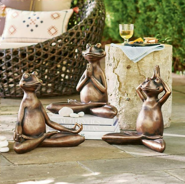 Yoga frog garden home resin crafts animal sculpture decoration Home, Pets, Appliance