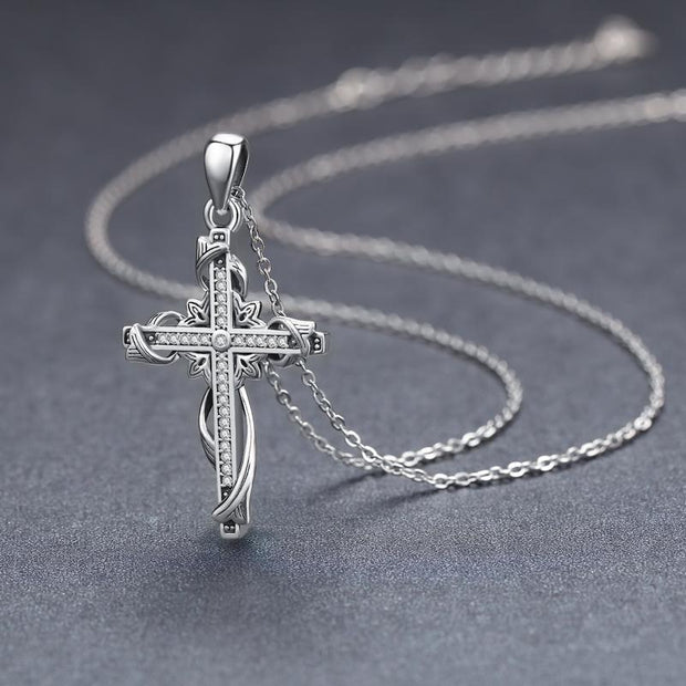 925 Sterling Silver for Women Cross Pendant Necklace