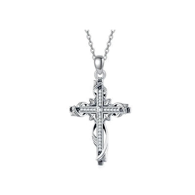 925 Sterling Silver for Women Cross Pendant Necklace