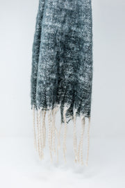 Fringed Striped Scarf in Black - Modiniva LLC