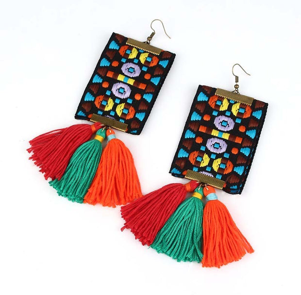 Women's long earrings with tassel earrings