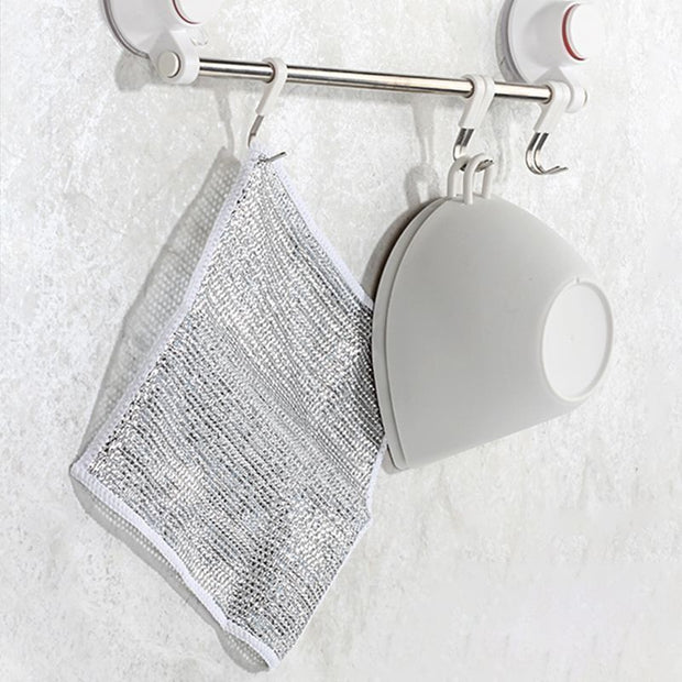 Rust Removal Cleaning Cloth Kitchen Magic Dishwashing Towel Metal Steel Wire Cleaning Rag Microwave Stove Clean Tools Dish Cloth Home, Pets, Appliance