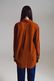 Chiffon Shirt in Camel Color - Modiniva LLC