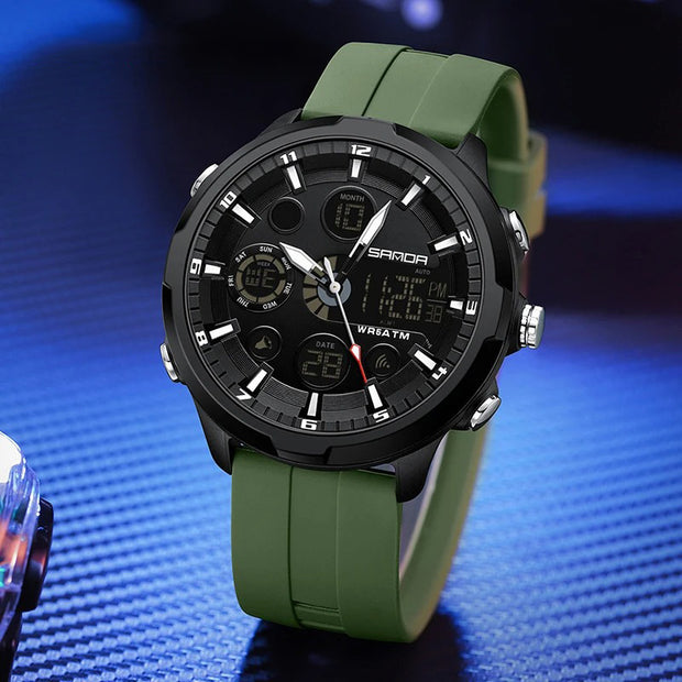 Digital Durability: Dual Display Sports Watch Jewelry & Watches