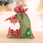 Large Christmas Stocking Candy Bags santa sacks Linen Christmas Gift Bag Drawstring Pocket Santa Claus Tote Bag - Modiniva LLC