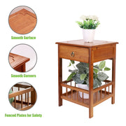 Eco-Friendly Bamboo Bedside Table with Drawer - Modiniva LLC