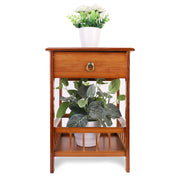 Eco-Friendly Bamboo Bedside Table with Drawer - Modiniva LLC