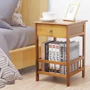 Eco-Friendly Bamboo Bedside Table with Drawer - Modiniva LLC