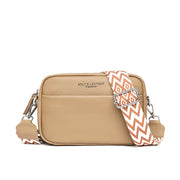 Rhombus Embroidered Wide Strap Bag Khaki Bags & Shoes