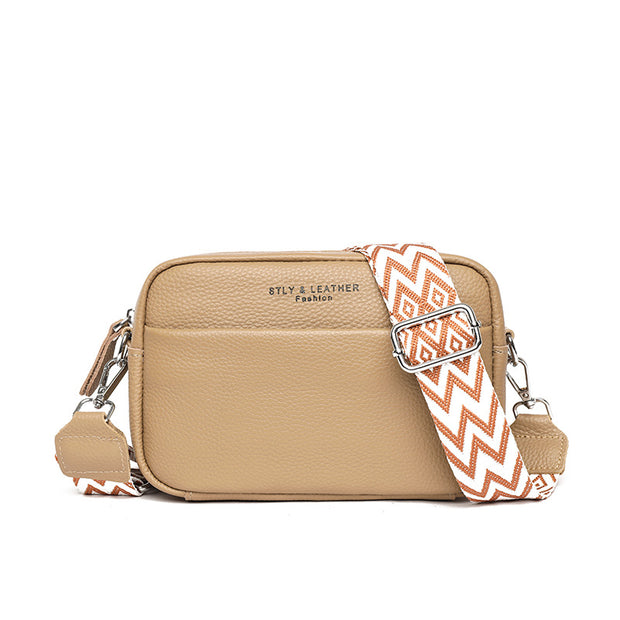 Rhombus Embroidered Wide Strap Bag - Modiniva LLC