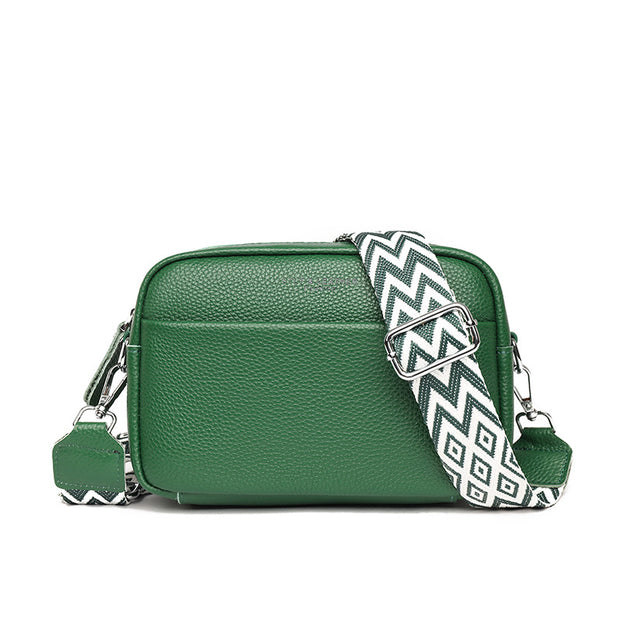 Rhombus Embroidered Wide Strap Bag Green Bags & Shoes