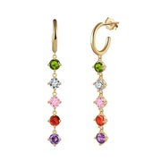 Sterling Silver Colorful Zircon Tassel Earrings - Modiniva LLC