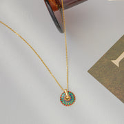 Bohemian Multi-colored Printed Pendant, Chain & Earrings - Modiniva LLC