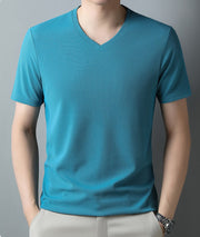 Men's Modern V-Neck Tee Blue Men's Clothing