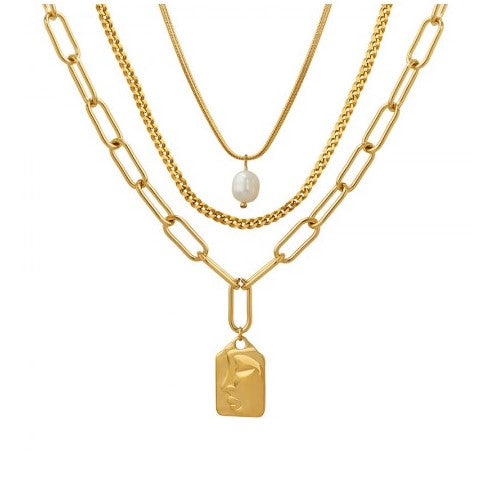 Golden Harmony Dual-Pendant Necklace - Modiniva LLC