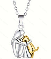 Cute Girl and Puppy Pendant Necklace - Modiniva LLC