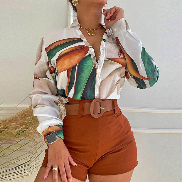 Standout Digital Print Long Sleeve Shirt Women's Clothing