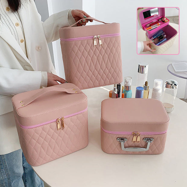 Portable Cosmetic Bag With Mirror