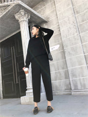 Thin Casual Knit Pants Suit