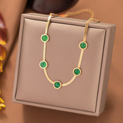 Assorted Vintage Pendant Necklaces & Earrings [XLH1052] Green Diamond Necklace Gold Jewelry & Watches