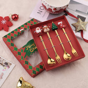 Stainless Steel Christmas Spoon & Fork Set - Modiniva LLC