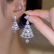 S925 Silver Needle Christmas earrings collection asymmetrical earrings sweet and lovely girl