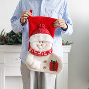 Large knitted Christmas socks Christmas decorations Old man snowman candy bag gift bag Christmas socks - Modiniva LLC