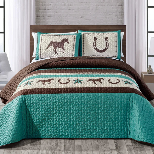 Barthelemy Log Cabin Coverlet Set - Modiniva LLC