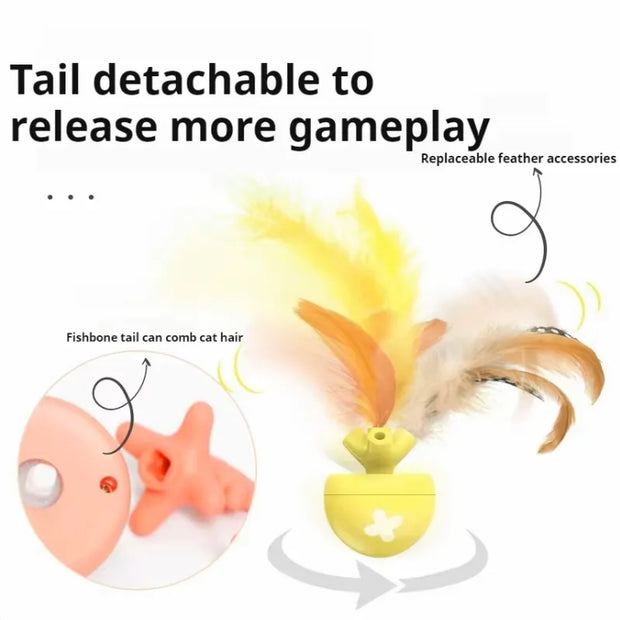 Pet Cat Toy Fish Bone Rolling Ball USB Electric Cat Teasing Ball For Fun And Relaxation, Cat Teasing Stick Can Replace Feathers - Modiniva LLC