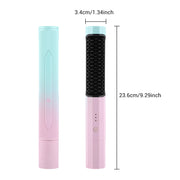 Straightening Comb Rechargeable Hair Wireless Straightener Curler Curling Straighten Dual-purpose Travel Portable USB Charging Pink USB test