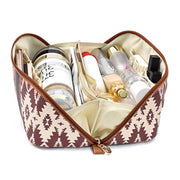 New Luxury Cube Cosmetic Bag Zipper Western Aztec Travel Makeup Bag Waterproof leather makeup pouch Large capacity