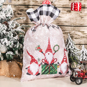 Large Christmas Stocking Candy Bags santa sacks Linen Christmas Gift Bag Drawstring Pocket Santa Claus Tote Bag - Modiniva LLC