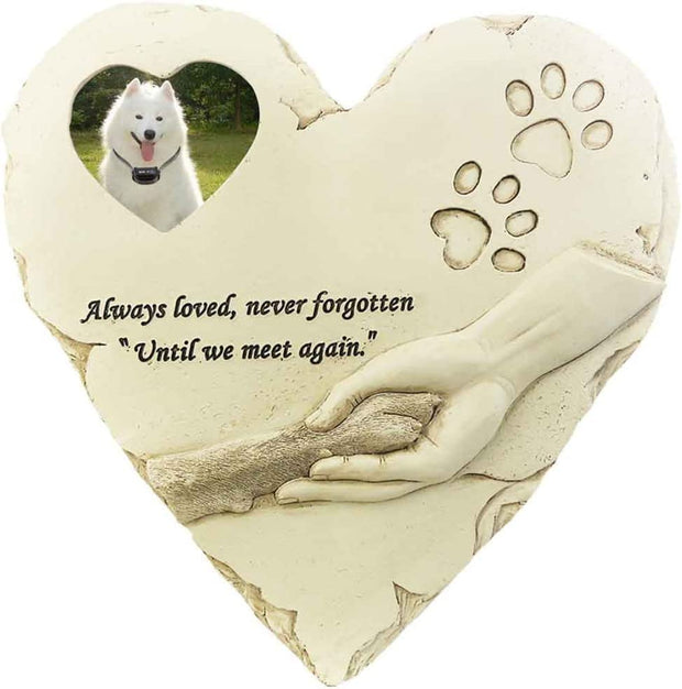 Cherished Memories: Heart-Shaped Pet Memorial Stones with Photo Frame - Modiniva LLC