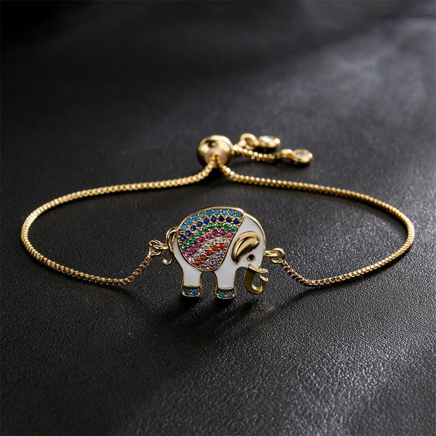 Adjustable Elephant Charm Bracelet