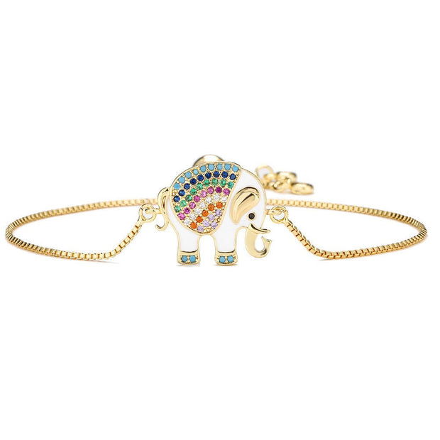 Adjustable Elephant Charm Bracelet